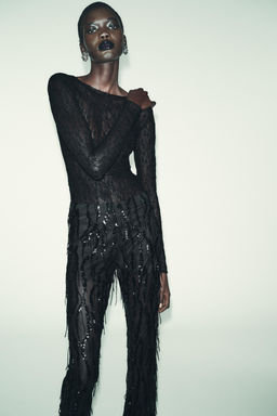 LONG SLEEVE LACE TOP - Zara фото 2