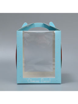 Цена за 5 шт. Коробка под маленький торт, кондитерская упаковка, «Пасха», 15×15×18 см