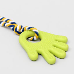 Игрушка жевательная с канатом для собак Ладошка, 10 см, салатовая - Пижон фото 3