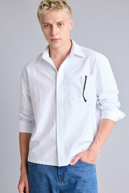 Boxy Fit Uzun Kollu _izgili G_mlek