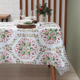 Скатерть Доляна Хвойный узор 110*145 см, 100% п/э