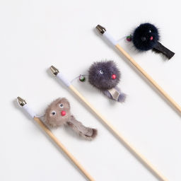 Дразнилка - удочка Норковый зверек на деревянной палочке, микс цветов - Пижон фото 4