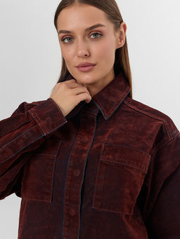 Жакет женский джинсовый бордовый - Mark formelle фото 4