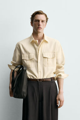 CAMISA FLUIDA BOLSILLOS / Crudo - Zara фото 2