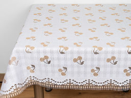 Скатерть декоративная Д236Аб 150 беж. с белым 1.50 м*1.30 м рис. Д236Аб