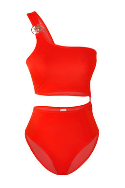 TRENDYOLMILLA Turuncu Tek Omuz Gunes Aksesuarl? Premium Cut Out/Pencereli Regular Mayokini TBESS25MA00046 фото 5