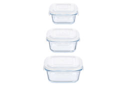 Набор 3 квадратных контейнеров 300 мл, 500 мл, 800 мл с пластик. крышк. с защел., с сил.уплотн - Elan gallery фото 13
