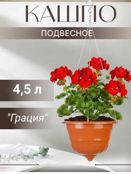Горшок-кашпо Грация 4,5л подвесной (коричневый) М7417