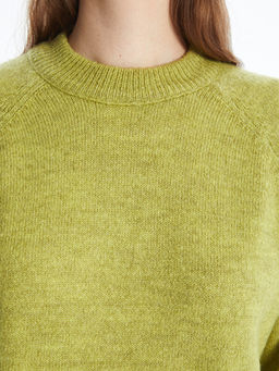 Bisiklet Yaka D?z Uzun Kollu Kad?n Triko Tunik