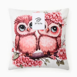 Подушка Этель Совушки, 40*40 см, 100% п/э, велюр  фото 5