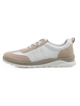 03-YA486-3 WHITE/BEIGE Кроссовки женские (натуральная кожа, натуральная замша)