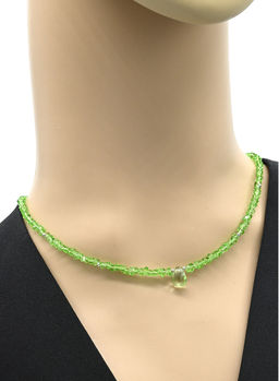 Чокер Капля из циркона огранка 4мм, цв.зеленый, 39см