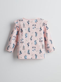 Bisiklet Yaka ?i?ekli K?z Bebek Pijama Tak?m?