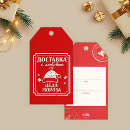 Цена за 20 шт. Открытка-шильдик на подарок «С Новым годом!», МИКС
