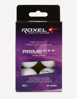 Мяч для настольного тенниса Roxel 3* Prime, белый, 6 шт.