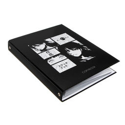 Тетрадь на кольцах, в клетку, 80 листов Аниме (ч/б), обложка 7БЦ, без вырубки под кольца, блок офсет - Calligrata фото 2