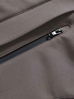 Парка женская софтшелл виндстоппер удлинённая с капюшоном темно-серого цвета 9618_1TC