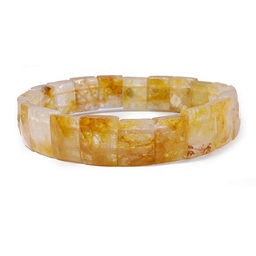 Браслет из камня Цитрин с огранкой оберег на карьерный рост и удачу