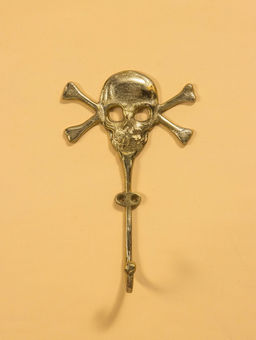 Крючок настенный «Весёлый Роджер», 22×13.5×5.5 см, алюминий, золото