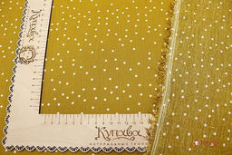 Креп-вискоза с эфф.жатости Россыпь мелкого гороха на темно-горчичном, СОРТ2, ш.1.42м, вискоза-100% - Купава фото 10