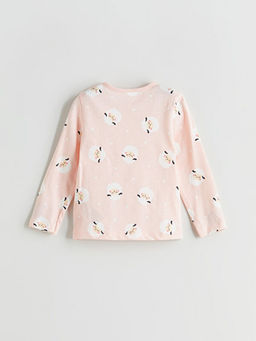 Bisiklet Yaka Bask?l? K?z Bebek Ti??rt