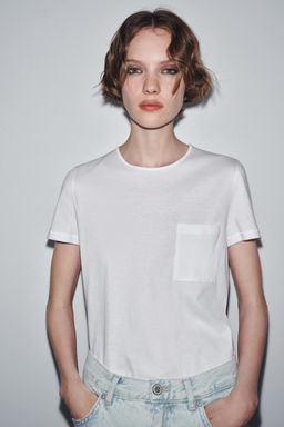 MERCERISED COTTON T-SHIRT - Zara фото 17