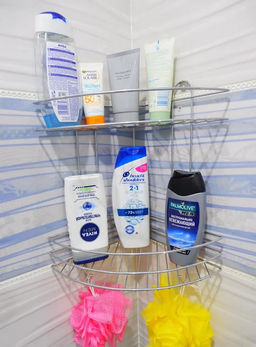 _Полка угловая 2-х секционная (23*23*41,5см) хром, арт. АМ10С, АЛТ10С - Полимербыт фото 2