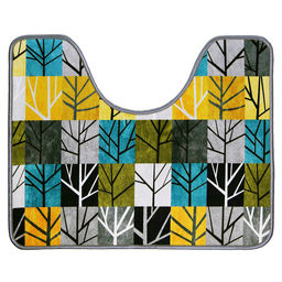 Лес Комплект ковриков для ванной и туалета 50х80см; 50х40см + коврик для унитазной крышки 44х40см, безворсовый, антискользящее основание, оверложенный край, полиэстер (Китай) - Домашняя Мода фото 3