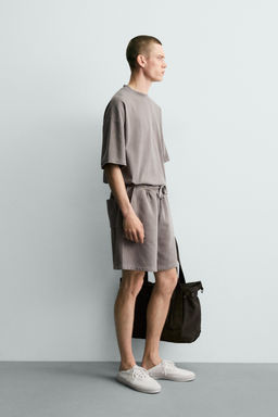 CAMISETA B?SICA LAVADA / Gris - Zara фото 4