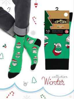 OMSA STYLE 506 (Дед Мороз) NEW YEAR 75% ХЛОПОК, 20% ПОЛИАМИД, 5% ЭЛАСТАН - verde