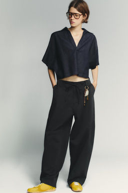 TRF DENIM SHIRT WITH POLO COLLAR