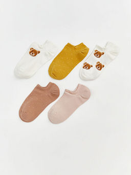 Desenli Kad?n Sneaker ?orap 5li