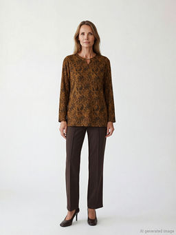 Bisiklet Yaka Desenli Bluz