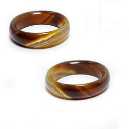 Кольцо из камня гладкое Желтый янтарный агат привлекает благополучие и достаток d-18мм