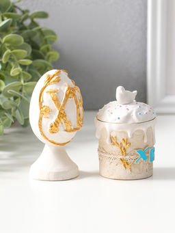 Набор фигурок пасхальных 2 шт. ХВ, кулич 7?5 см, яйцо на подставке 9?4 см