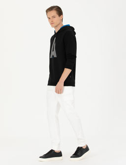 Beyaz Jogger Fit Kargo Cepli E_ofman Alt_