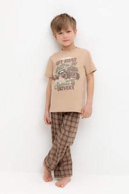 К 1599/кунжут,праздничная клетка пижама для мал