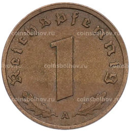 Монета 1 рейхспфенниг 1938 года A Германия