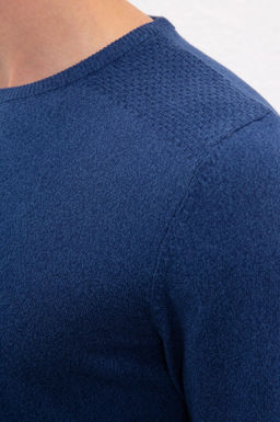 U. S. Polo Assn / Мужской трикотажный свитер цвета индиго с круглым вырезом Basic - U.s. polo assn фото 15