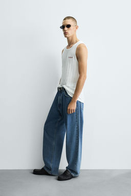 EMBROIDERED RIB TANK T-SHIRT - Zara фото 4