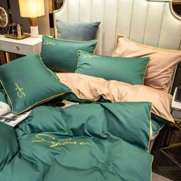 КПБ Mency однотонный с вышивкой MENO018 Евро