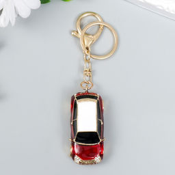 Брелок металл с карабином, эмаль, стразы "Красный кроссовер" 13х3 см