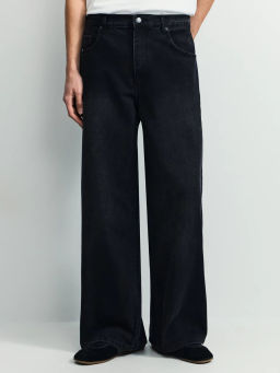 Джинсы wide leg с эффектом стирки / Zarina фото 2