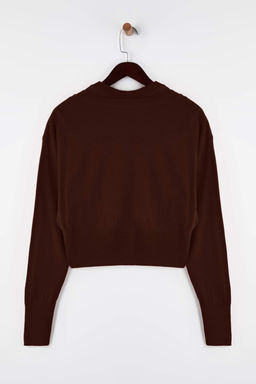 Kahverengi Bisiklet Yaka Birlesik Bluz-H?rka Triko Kazak TWOAW26KZ00280