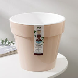 Кашпо для цветов со вставкой «Порто», 3.5 л, цвет жемчужный