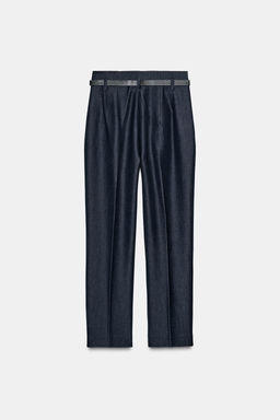 HIGH-WAIST TROUSERS WITH BELT - Zara фото 8