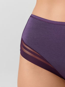 Цена за 2 штуки! Трусы макси женские фиолетовые с элементами кружева - Mark formelle фото 5