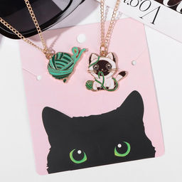 Кулоны Неразлучники котик с клубочком, цветные в золоте, 45 см - Tell your story фото 8