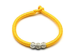 Плетеный браслет цв.желтый 18см