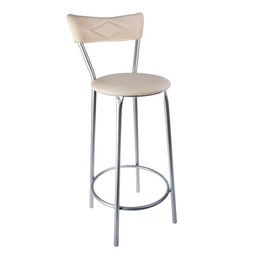 Стул барный «Клик Мебель», с мягкой спинкой, искусственная кожа, цвет светло - бежевый